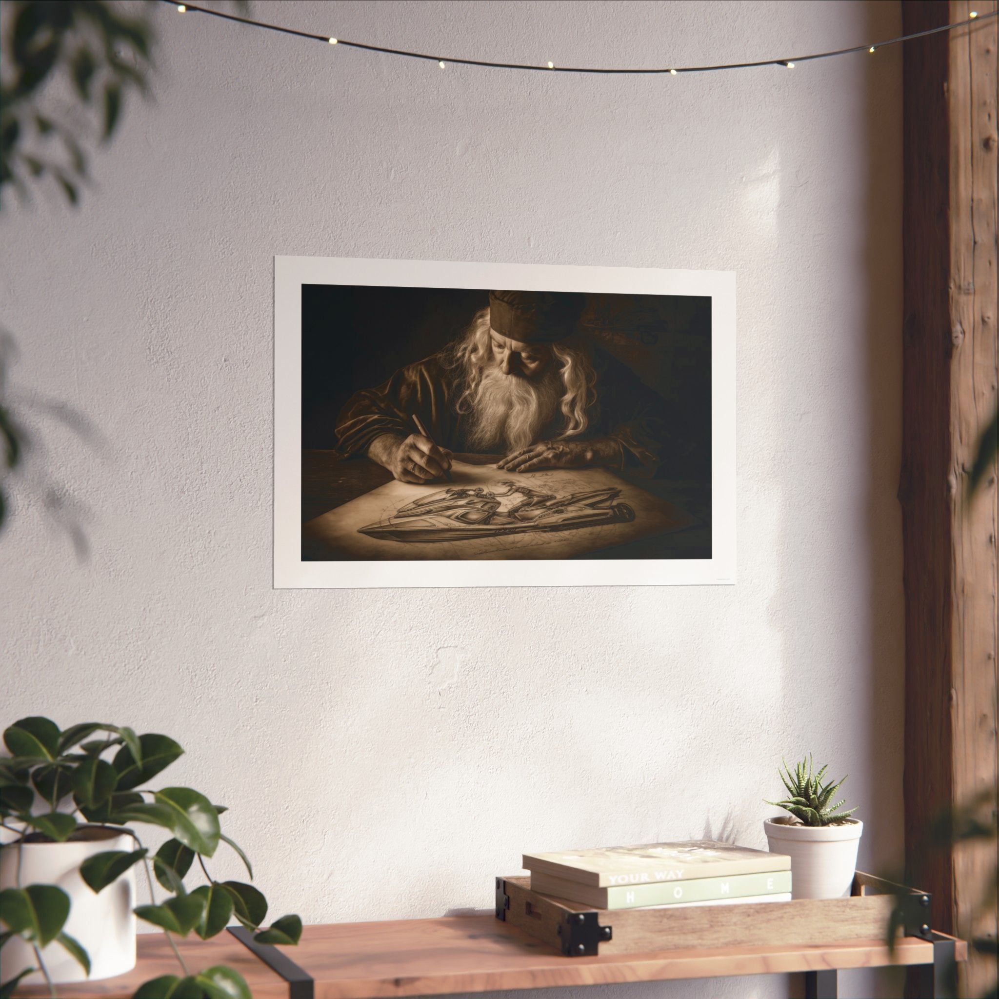 Leonardo de Vinci Creating the Jet Ski - Watersports - Gallery Print Poster - DC0257